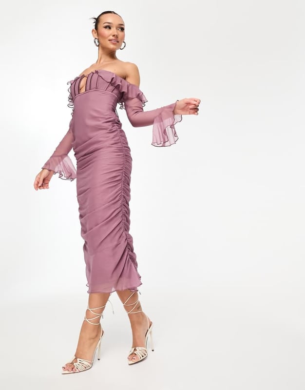 open lace back dress Storia Purple Slip Dress  Franklin Sunset