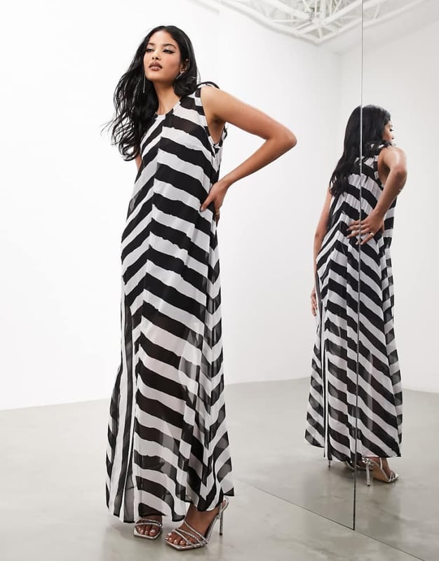 Dresses by ASOS EDITION There's dressing up, then there's this Stripe design Crew neck Sleeveless style Regular fitSold By: Asos