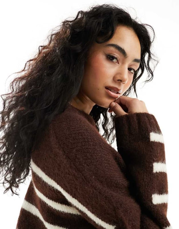 Jumpers & Cardigans by ASOS DESIGN Knitwear until further notice Stripe design Crew neck Long sleeves Oversized fitSold By: Asos