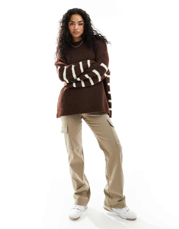 Jumpers & Cardigans by ASOS DESIGN Knitwear until further notice Stripe design Crew neck Long sleeves Oversized fitSold By: Asos