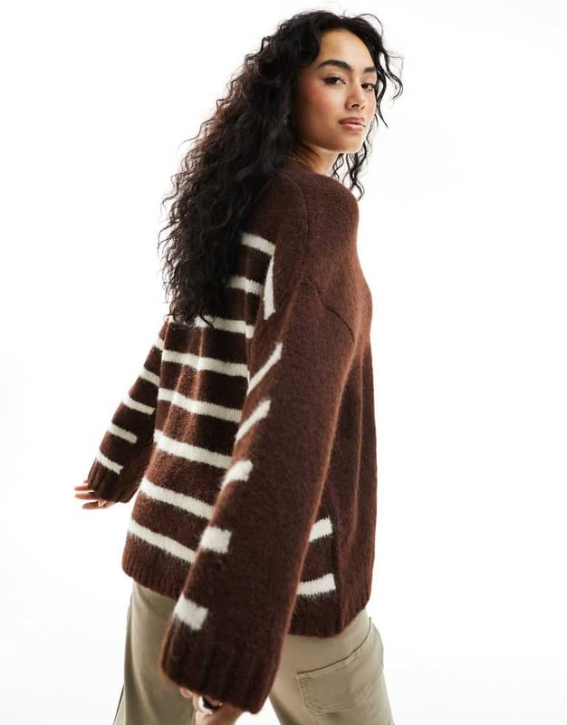 Jumpers & Cardigans by ASOS DESIGN Knitwear until further notice Stripe design Crew neck Long sleeves Oversized fitSold By: Asos