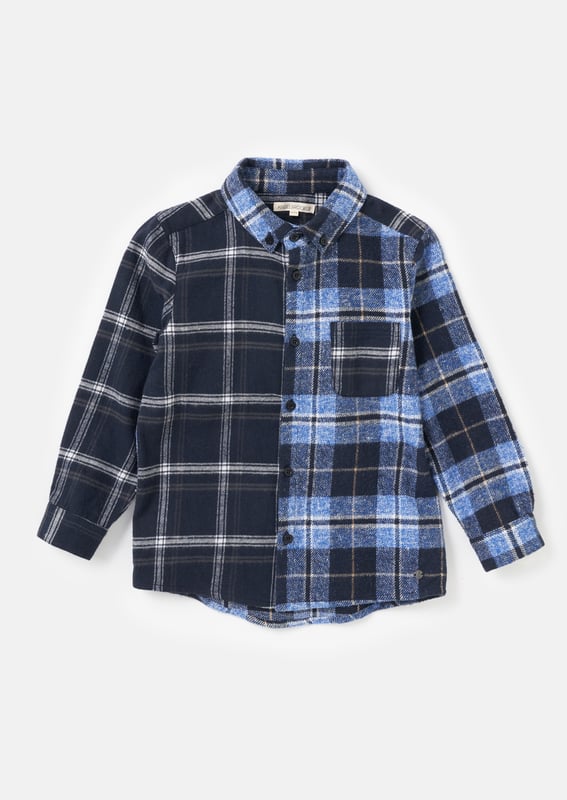 Check this out! This is the ultimate check shirt remixed A&R style. Cut in a regular fit with a patch pocket and mixed fabric checks in tonal  s. About me: 64% Cotton 36% Polyester Look After Me: Think Planet. Wash At 30C.