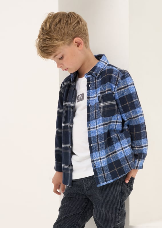 Check this out! This is the ultimate check shirt remixed A&R style. Cut in a regular fit with a patch pocket and mixed fabric checks in tonal  s. About me: 64% Cotton 36% Polyester Look After Me: Think Planet. Wash At 30C.