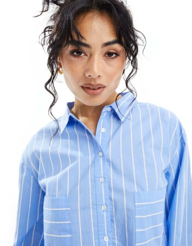 Lingerie & Nightwear by Luna Part of a co-ord set Trousers sold separately Spread collar Long sleeves Button placket Chest pockets Oversized fitSold By: Asos
