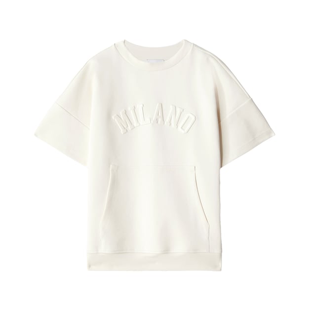 Sudadera oversize de manga corta para mujer: el estampado en relieve y el bordado Gas en la espalda completan el diseño con un toque deportivo. Características principales:  Confeccionada en tejido técnico de punto de algodón elástico Corte oversize Bolsillo canguro Estampado brillante en relieve en la parte delantera Bordado Gas en contraste en la espalda
