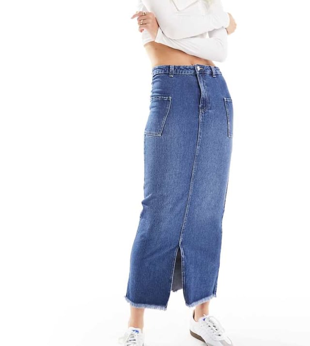 Skirts by Vero Moda Tall Lower-half looks High rise Belt loops Side pockets Front split Slim fitSold By: Asos