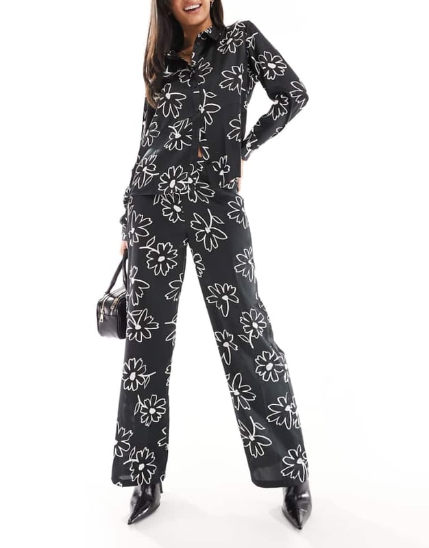 Trousers & Leggings by JDY Part of a co-ord set Shirt sold separately High rise Stretch-back waistband Wide legSold By: Asos