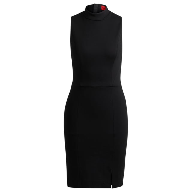 regular fit dress - turtle neck - folded detail on the front - zipper on the back