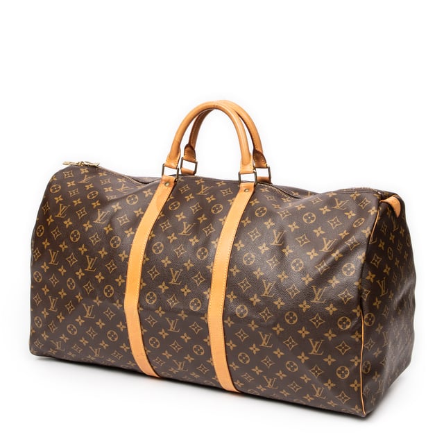 Louis Vuitton Bags Keepall 60 Travel Bag in Brown Monogram Canvas and Golden Brass hardware. The product is in Very Good Condition (AB).
  Dimensions: 60x26x31 cm 
  Accessories Included: None
  
  BrandCo Paris finds rare and top condition items at great deals, they are worth your patience!
  Shop with confidence - All BrandCo Paris items are carefully selected and authenticated by our team of experts.
  All the items come with an authenticity certificate and packaging delivered by BrandCo Paris.
  Item Condition Grading Table
    N  (Like New)
    AA (Perfect Condition)
    A  (Excellent Condition)
    AB (Very Good Condition)
    B  (Good/Fair)