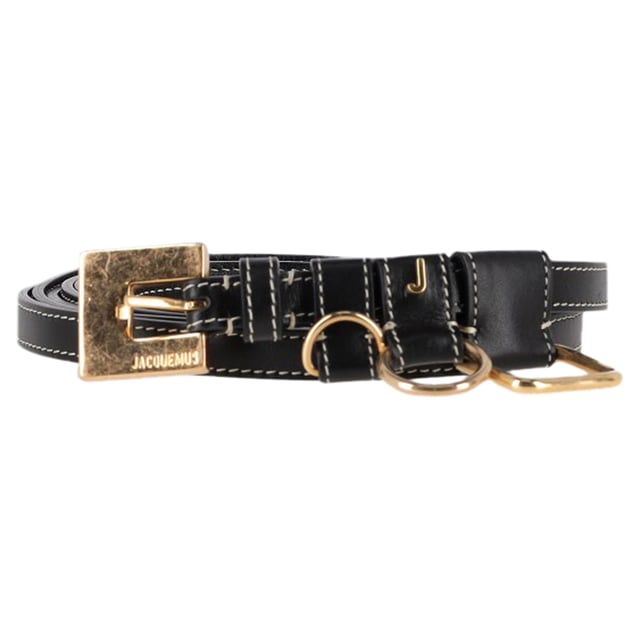 VINTAGE, RRP AS NEW
The Jacquemus Le Ceinture Moisson Belt in Black Leather is a sleek, minimalist accessory that adds a modern touch to any outfit. Crafted from high-quality black leather, it features a simple yet striking design with a bold, geometric buckle for an elevated look. Its clean lines and versatile color make it the perfect addition to both casual and tailored looks. Style it with high-waisted trousers and an oversized blouse for a chic, fashion-forward ensemble that exudes effortless elegance.

 Jacquemus Le Ceinture Moisson Belt in Black Leather

Condition: Excellent
Signs of wear:  No sign of wear.
Packaging: None
Color: Black
Material: Leather | leather
Size: One Size | One Size
Measurements: Width: 15; Length: 3000
SKU: NAPPUGBAC459943W