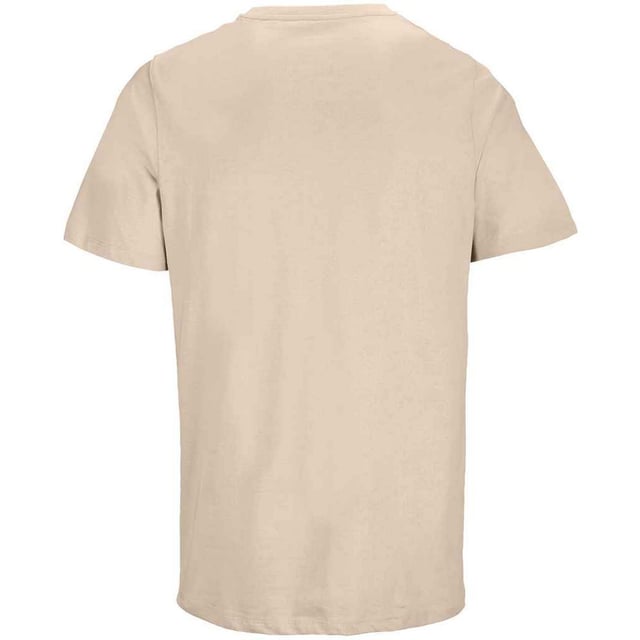 100% Gekämmte Bio-Baumwolle. Design: Unifarben. Seitennähte, Doppelnadel-Stich, Größenetikett ohne Markennamen. GSM (Gramm pro Quadratmeter): 175. Nachhaltigkeit: ACCORD, Amfori-Freigabe, BSCI, Fair Wear geprüft, Oeko-Tex Standard 100 zertifiziert, PETA-geprüftes Vegan, REACH, nachhaltige Materialien. Rundhalsausschnitt, gerippt, verklebt. Kurzärmlig. XXS: 86,36 cm. XS: 90,17 cm. S: 96,52 cm. M: 102 cm. L: 107 cm. XL: 112 cm. XXL: 119,38 cm. 3XL: 124,46 cm. 4XL: 132 cm.