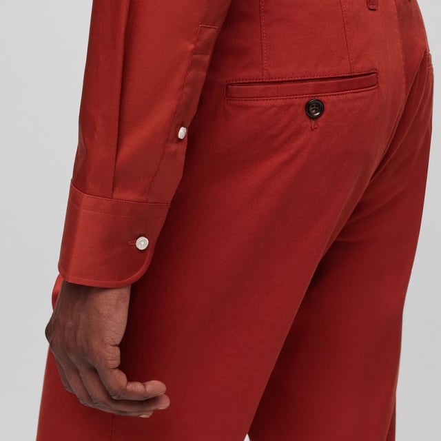 Mens BOSS C-Genius Trousers in red.- Zip fly and button fastening.- Side waistband adjusters.- Belt loops.- Slim fit.- 96% Cotton  4% Elastane- Ref: 50496128612