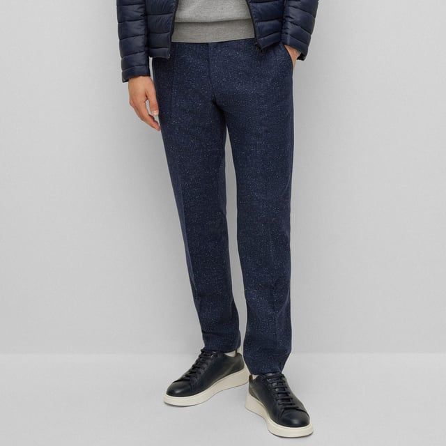 BOSS BLACK HERITAGE - Our sophisticated all time classics: Explore highest quality fabrics and perfectly tailored timeless fits - SLIM-FIT TROUSERS - SLIM-FIT HERITAGE TROUSERS WITH WELT POCKETS - Wool blend
