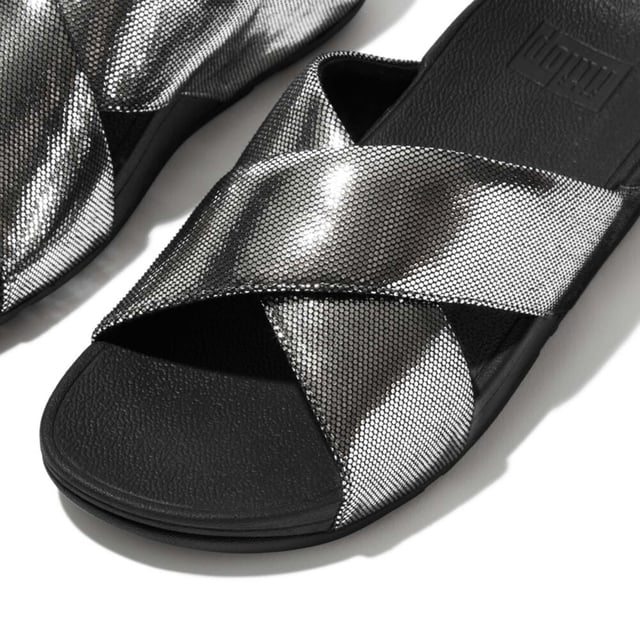 Women's Fit Flop Lulu Lustra Cross Sliders in Black