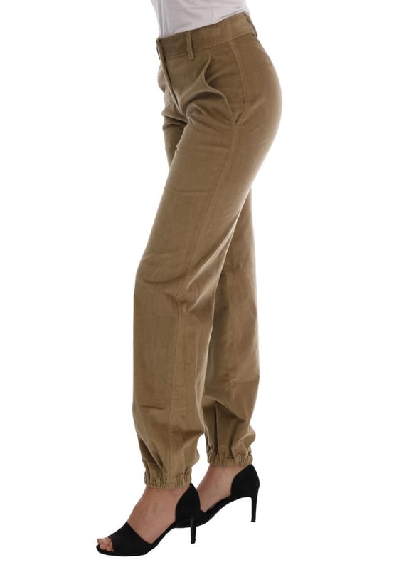 Brand: ERMANNO SCERVINO
  Color: Beige
  Model: Casual pants
  Made in Italy
  Zipper closure
  Logo details
  Material: 91% Cotton 7% Cashmere 2% Elastane