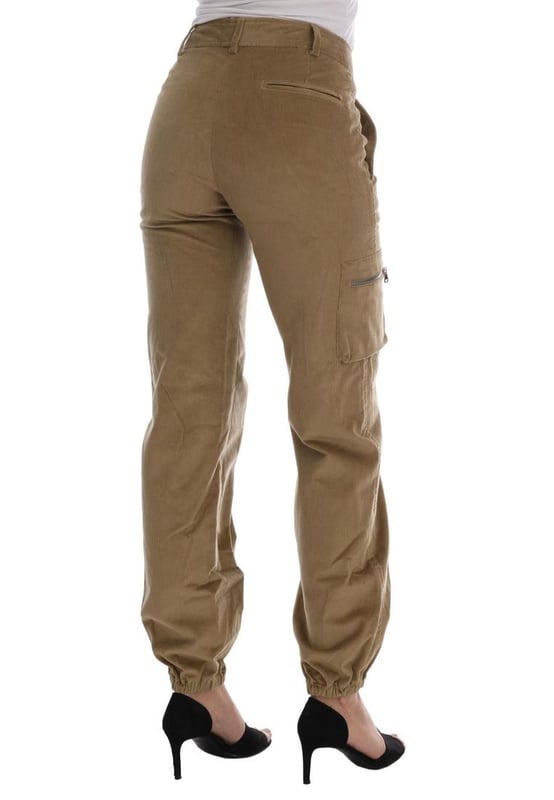 Brand: ERMANNO SCERVINO
  Color: Beige
  Model: Casual pants
  Made in Italy
  Zipper closure
  Logo details
  Material: 91% Cotton 7% Cashmere 2% Elastane