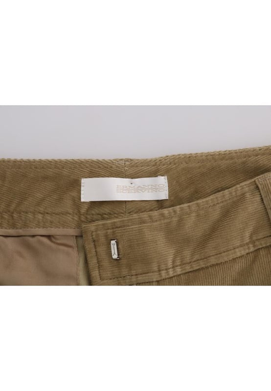 Brand: ERMANNO SCERVINO
  Color: Beige
  Model: Casual pants
  Made in Italy
  Zipper closure
  Logo details
  Material: 91% Cotton 7% Cashmere 2% Elastane