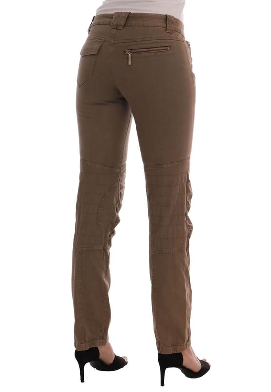 Brand: ERMANNO SCERVINO
  Color: Brown
  Style: Casual pants
  Closure: Zipper
  Made in Italy
  Material: 100% Cotton
  Logo details