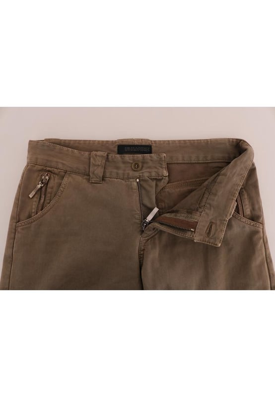 Brand: ERMANNO SCERVINO
  Color: Brown
  Style: Casual pants
  Closure: Zipper
  Made in Italy
  Material: 100% Cotton
  Logo details