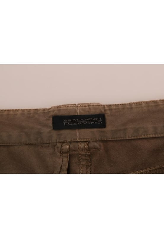 Brand: ERMANNO SCERVINO
  Color: Brown
  Style: Casual pants
  Closure: Zipper
  Made in Italy
  Material: 100% Cotton
  Logo details