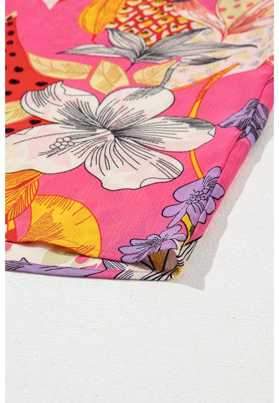 Red Abstract Floral Print
  Buttoned front
  Ruffled bubble sleeves
  Abstract floral print design
  Available in various sizes
Material: 100% Polyester