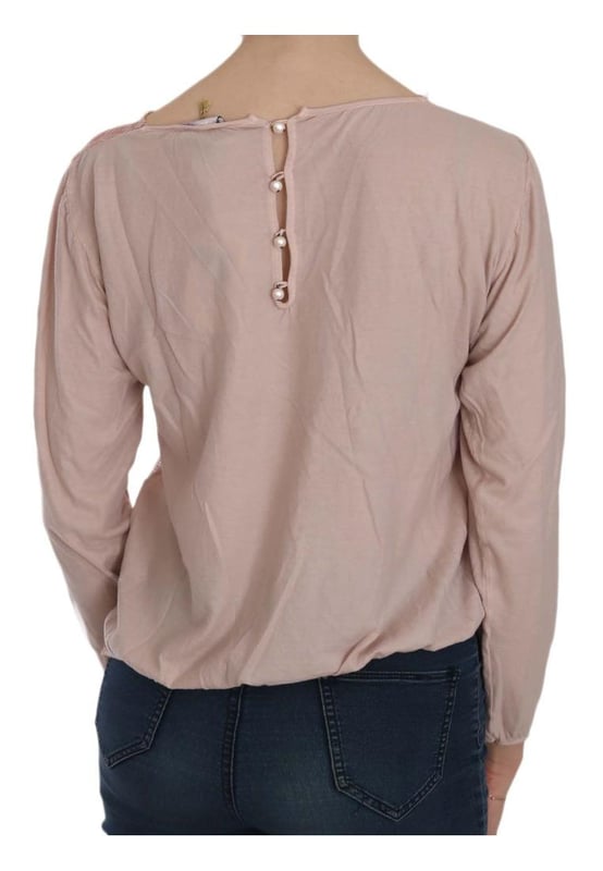 Brand: PINK MEMORIES
  Color: Pink Lace
  Model: Boat Neck See Through Long Sleeve Blouse
  Material: 100% Cotton
  Button closure
  Logo details
  Gender: Women