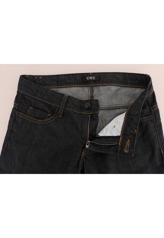Brand: CoSTUME NATIONAL CNC
  Condition: Brand new with tags
  Fit: Classic straight fit
  Color: Dark blue
  Material: 100% Cotton
  Fly: Zipper and button
  Logo details