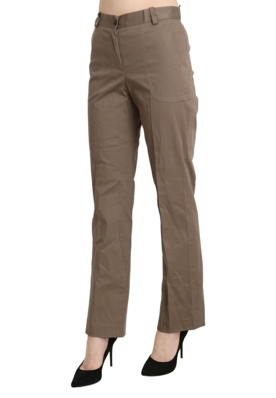 Brand: BENCIVENGA
  Condition: Brand new with tags
  Authenticity: 100% Authentic
  Model: High Waist Straight
  Color: Brown
  Material: Cotton
  Closure: Zipper
  Details: Logo details
  Origin: Made in Italy