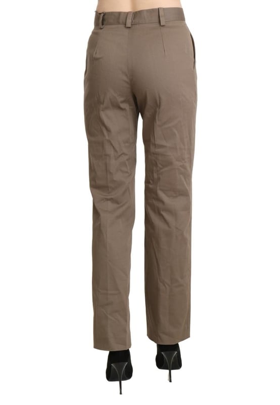 Brand: BENCIVENGA
  Condition: Brand new with tags
  Authenticity: 100% Authentic
  Model: High Waist Straight
  Color: Brown
  Material: Cotton
  Closure: Zipper
  Details: Logo details
  Origin: Made in Italy