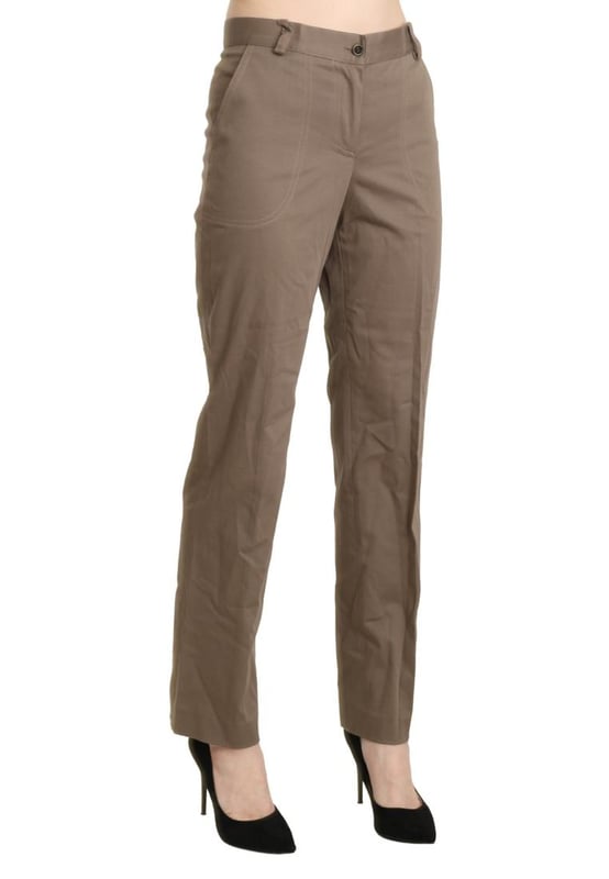 Brand: BENCIVENGA
  Condition: Brand new with tags
  Authenticity: 100% Authentic
  Model: High Waist Straight
  Color: Brown
  Material: Cotton
  Closure: Zipper
  Details: Logo details
  Origin: Made in Italy