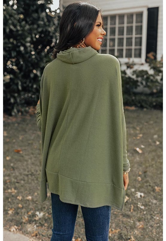 Luxueuze Jungle Groen kleur  
Veelzijdig ontwerp van de Cowl Neck Shift Tunic Top  
Flatterende en comfortabele pasvorm  
Hoge  
kwaliteit duurzame materialen  
Unisex stijl