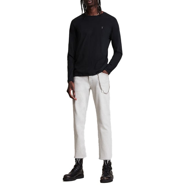 ALL SAINTS Essential Men’s Solid T-Shirt. Made in India. 100% Cotton. Crew neck. Long Sleeve. Carbon Brushed Cotton. Ramskull. Embroidered Logo at the chest. Regular Fit. Summer Tees. Machine Wash (Please see the washing Instruction)