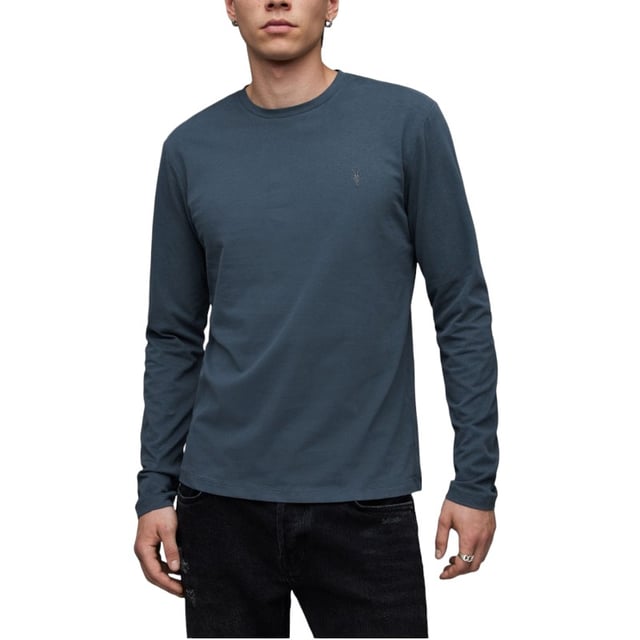 ALL SAINTS Essential Men’s Solid T-Shirt. Made in India. 100% Cotton. Crew neck. Long Sleeve. Carbon Brushed Cotton. Ramskull. Embroidered Logo at the chest. Regular Fit. Summer Tees. Machine Wash (Please see the washing Instruction)