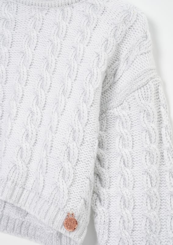 Boasting a shimmering metallic finish. this   crew neck jumper is a must-have for the new season. Just team it with jeans and trainers for a radiant new outfit combo!.