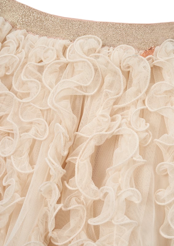 It's wrong to have favourites but… we are so in love with our new spiral mesh skirt! Elegant 3D mesh spirals crafted to create a dreamy frothy tutu and the soft putty   adds extra dreaminess. Simply divine.