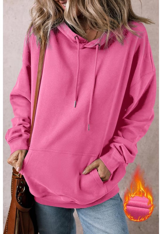 Fleece
  lined hoodie perfect for winter
  Convenient kangaroo pocket for easy storage
  Adjustable drawstring neckline for a personalized fit
  Long sleeves for added warmth
  Fashionable design to elevate your personal style
Material: 50% Polyester 50% Cotton