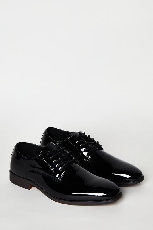 Black Patent Smart Derby Shoes