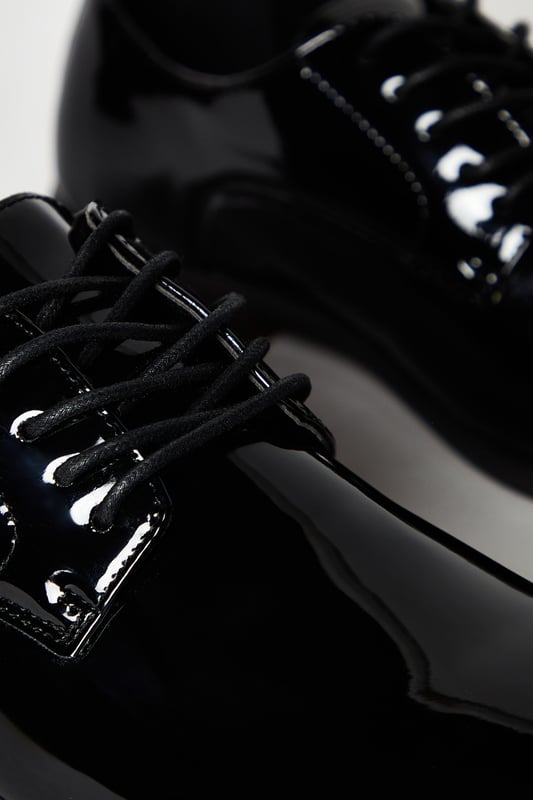Black Patent Smart Derby Shoes
