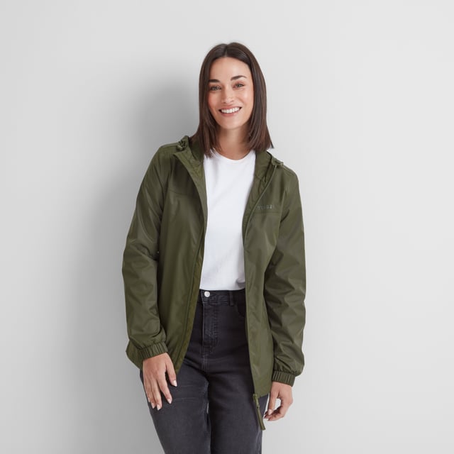 With waterproof fabric, fully taped seams and a water-repellent coating for good measure, this packaway jacket will definitely keep you dry. Inside is fully lined with a soft mesh on the body and smooth taffeta in the sleeves so your arms slide in easily. It's breathable so you don't get clammy and it keeps out the most blustery Yorkshire wind. The hood and hem can be tightened to keep out draughts and when you're back indoors the whole thing packs down into its own little matching mesh bag.  A shaped cut looks flattering on and it's finished with our 'Truth Over Glory' branding on the chest.