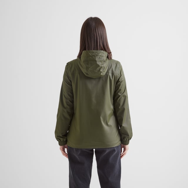 With waterproof fabric, fully taped seams and a water-repellent coating for good measure, this packaway jacket will definitely keep you dry. Inside is fully lined with a soft mesh on the body and smooth taffeta in the sleeves so your arms slide in easily. It's breathable so you don't get clammy and it keeps out the most blustery Yorkshire wind. The hood and hem can be tightened to keep out draughts and when you're back indoors the whole thing packs down into its own little matching mesh bag.  A shaped cut looks flattering on and it's finished with our 'Truth Over Glory' branding on the chest.