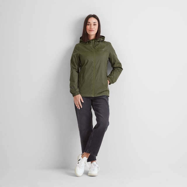 With waterproof fabric, fully taped seams and a water-repellent coating for good measure, this packaway jacket will definitely keep you dry. Inside is fully lined with a soft mesh on the body and smooth taffeta in the sleeves so your arms slide in easily. It's breathable so you don't get clammy and it keeps out the most blustery Yorkshire wind. The hood and hem can be tightened to keep out draughts and when you're back indoors the whole thing packs down into its own little matching mesh bag.  A shaped cut looks flattering on and it's finished with our 'Truth Over Glory' branding on the chest.