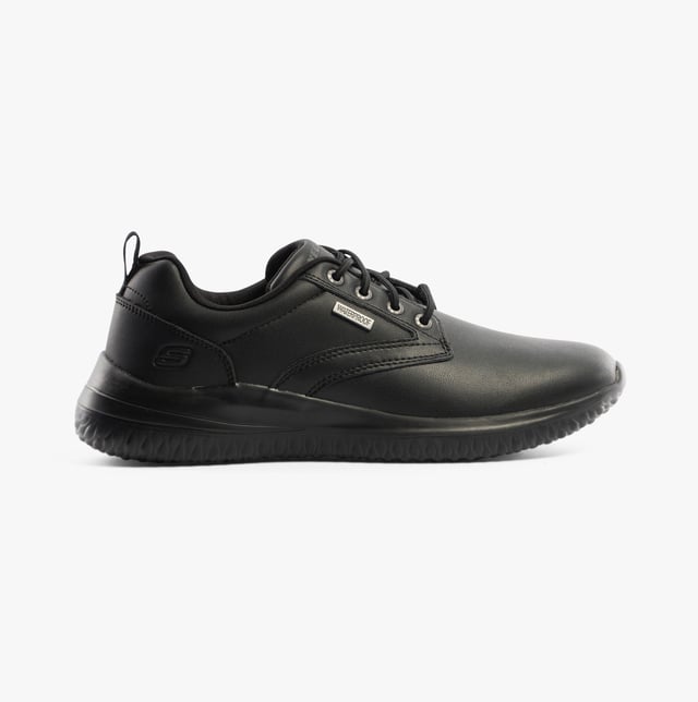 Skechers Skechers 210661/BBK DELSON 3.0 - GLAVINE Mens Shoes Black Upper Material: LeatherLining Material: TextileSole Material: RubberClosure/Fastening: Lace-UpFeatures: Comfort,Memory Foam,WaterproofToe Shape: RoundShoe Width: RelaxedItem Weight: 0.45 KGHeel Height: Low (2.5-4.9cm)Shoe Shaft Height: Low TopShoe Style: CasualGift Boxed: NoProduct Code: 210661/BBK