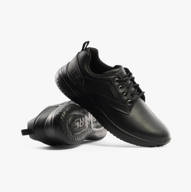 Skechers Skechers 210661/BBK DELSON 3.0 - GLAVINE Mens Shoes Black Upper Material: LeatherLining Material: TextileSole Material: RubberClosure/Fastening: Lace-UpFeatures: Comfort,Memory Foam,WaterproofToe Shape: RoundShoe Width: RelaxedItem Weight: 0.45 KGHeel Height: Low (2.5-4.9cm)Shoe Shaft Height: Low TopShoe Style: CasualGift Boxed: NoProduct Code: 210661/BBK