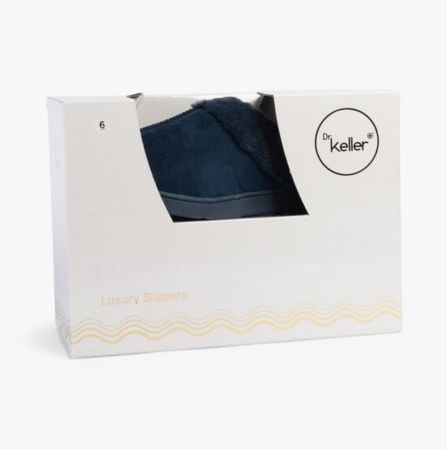 Dr Keller Dr Keller JUSTINE Womens Slippers Navy Upper Material: TextileLining Material: TextileSole Material: RubberClosure/Fastening: Slip-OnFeatures: Comfort,LightweightToe Shape: RoundShoe Width: RegularItem Weight: 0.45 KGHeel Height: Flat (Under 2.5cm)Slipper Style: MuleGift Boxed: NoProduct Code: B1116NVY