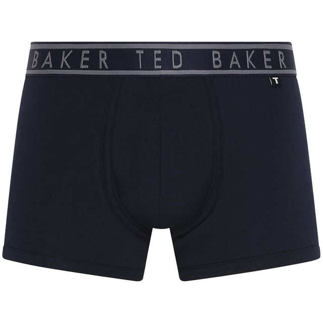 Ted Baker 3-Pack Cotton Trunks Mens Navy/Chevron/Heather GreyClothing Type: UnderwearClosure/Fastening: Pull-OnFeatures: ComfortItem Weight: 0.3 KGClothing Fit: RegularSingle Or Multi Pack?: 3 PackGift Boxed: NoMaterial Composition: 95% Cotton, 5% ElastaneUnderwear Type: TrunksUnderwear Features: Elasticated WaistbandProduct Code: TBB02-FP2-021