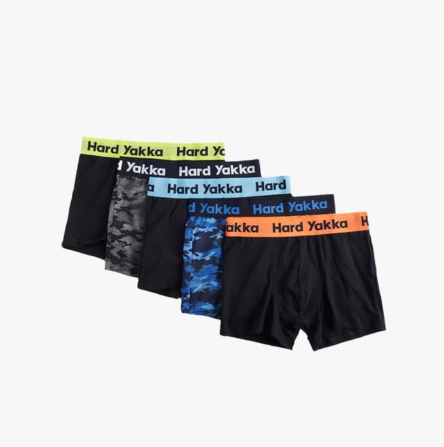 Hard Yakka COTTON TRUNK VIJF PACK Herenmode Type: OndergoedSluiting: Te TrekkenKenmerken: ComfortArtikelgewicht: 0,3 KGPasvorm: RegularEnkele of Meerdere Pack?: 5 PackVerpakt als Cadeau: NeeMateriaal samenstelling: 95% Katoen, 5% Elasthaan | Tailleband: 70% Polyester, 30% ElasthaanType Ondergoed: TrunksKenmerken Ondergoed: Rekbare Tailleband | Ontwerp met Voorpand | Hoge PasvormProductcode: 34706-59367