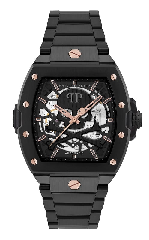 This Philipp Plein The $keleton2.0 Analogue Watch for Men is the perfect timepiece to wear or to gift. It's Black 44 mm Tonneau case combined with the comfortable Black Stainless steel watch band will ensure you enjoy this stunning timepiece without any compromise. Operated by a high quality Automatic movement and water resistant to 5 bars, your watch will keep ticking. Feel the inferno on your wrist. High quality 21 cm length and 18.5 mm width Black Stainless steel strap with a Deployment clasp Case diameter: 44 mm,case thickness: 12.8 mm, case colour: Black and dial colour: Black