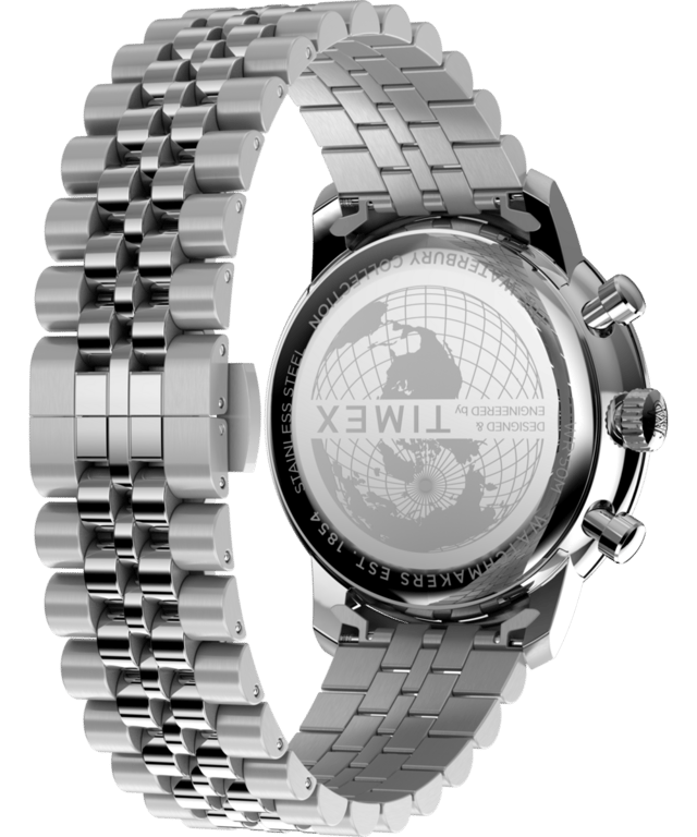 Dit Timex Waterbury Metropolitan Chronograafhorloge voor heren is het perfecte tijdsitem om te dragen of cadeau te geven. De zilveren 41 mm ronde kast in combinatie met de comfortabele zilveren roestvrijstalen horlogeband zorgt ervoor dat je van dit prachtige horloge kunt genieten zonder compromissen. Aangedreven door een hoogwaardige kwartsbeweging en waterbestendig tot 5 bar, blijft je horloge tikken. Gedefinieerd door scherpe lijnen en vloeiende rondingen, beschikt de Waterbury Metropolitan over een verbeterde 41 mm roestvrijstalen kast met een elegante tweelaagse lunette. Dit chronograafhorloge heeft functies zoals een stopwatch, een 24-uursweergave en luminescerende wijzers. Hoogwaardige roestvrijstalen band met een lengte van 21 cm en een breedte van 20 mm met een klapgesp. Kastdiameter: 41 mm, kastdikte: 11 mm, kastkleur: zilver en wijzerplaatkleur: groen.