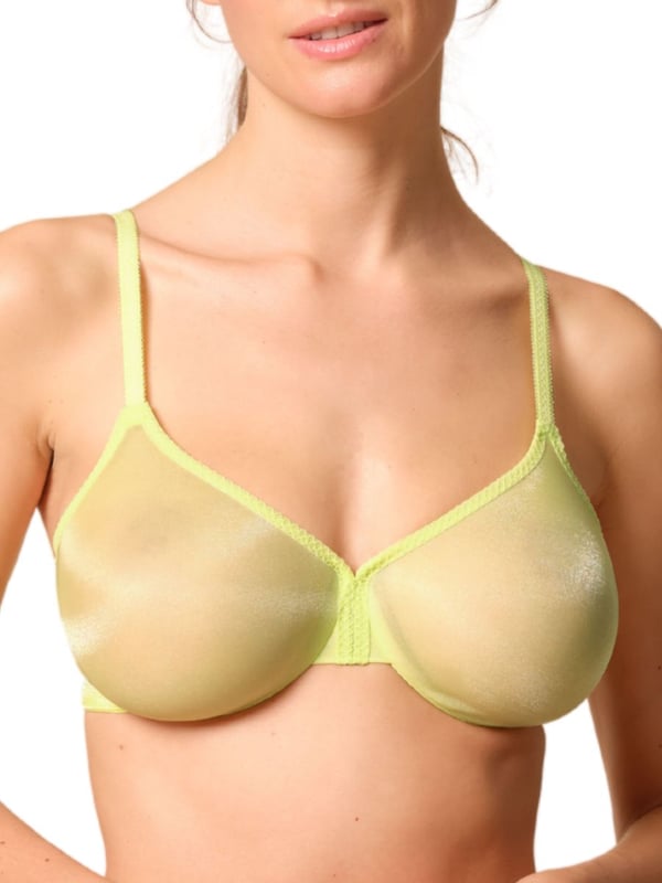 Gossard Glossies Sheer Moulded Bra. Invisible with sheer fabric, deep V-shape plunge and cross back option up to size D. This product is hand-wash only.