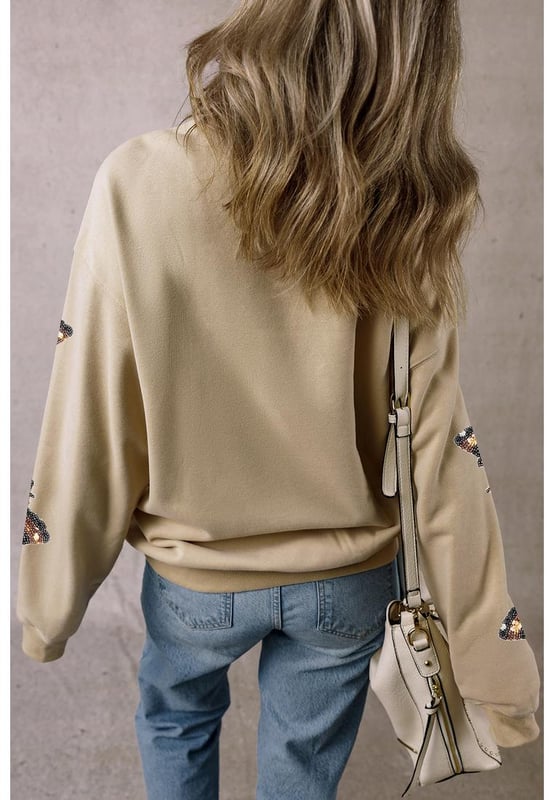 Shimmering Turkey Pattern Thanksgiving Holiday Sweatshirt
  Comfortable choice for the winter
  Perfect for Thanksgiving celebrations or cozy nights in
  Crew neck design
  Shift fit suitable for all
  day wear
  Pairs well with jeans or casual pants
  Ideal for staying stylish in autumn months
Material: 50% Polyester 50% Cotton